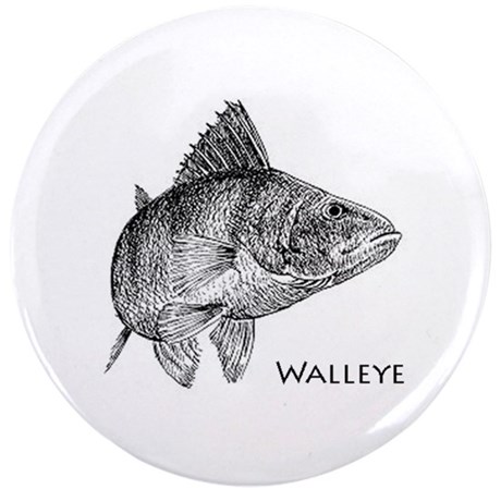 460x460 Walleye Line Art 3.5 Button By Outdoorsusa - Walleye Sketch