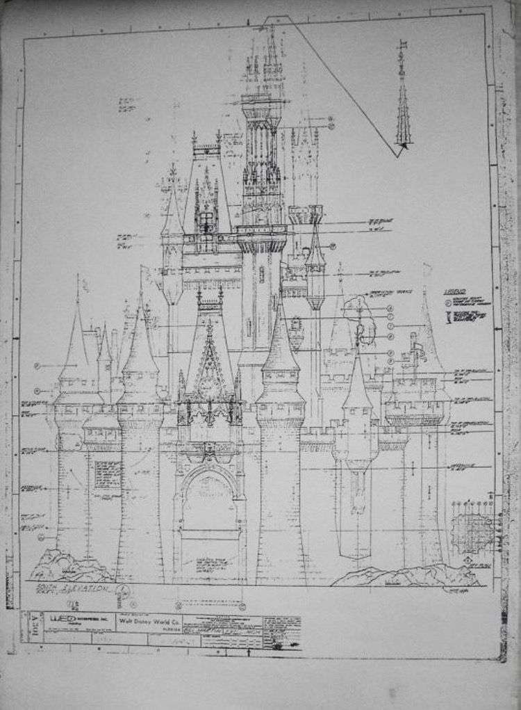 750x1021 Disney World Drawing Beautiful Blueprint Walt Disney Castle - Walt Disney Castle Sketch