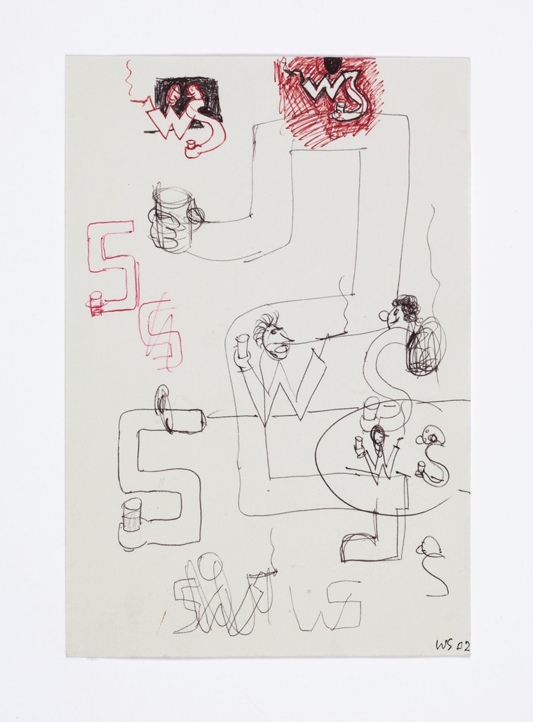 760x1030 Walter Swennen, Works On Paper (2014) Exhibition Xavier Hufkens - Walter Sketch