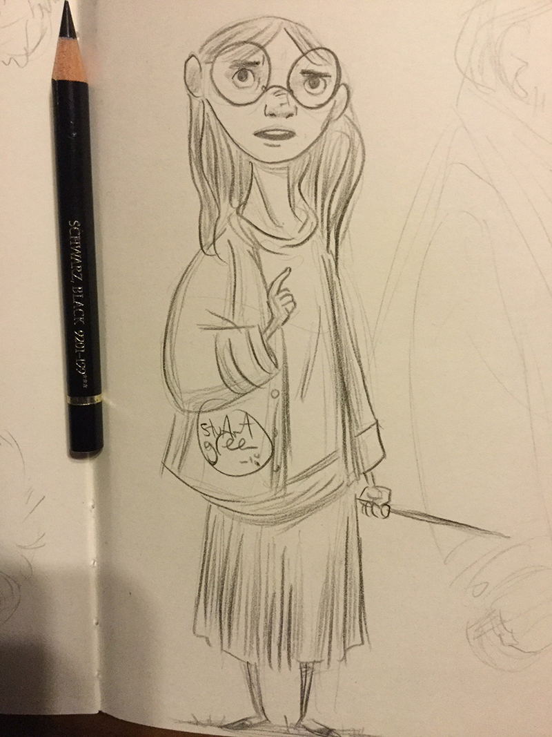 800x1067 Wizard With Her Wand Sketch - Wand Sketch