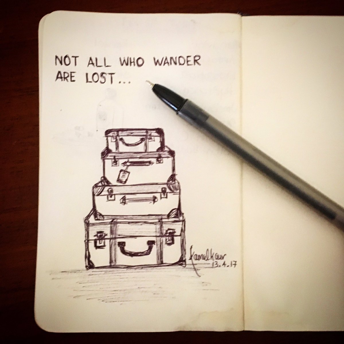 1200x1200 Kamal Kaur On Twitter Quick Sketch With Ballpoint Pen - Wanderlust Sketch