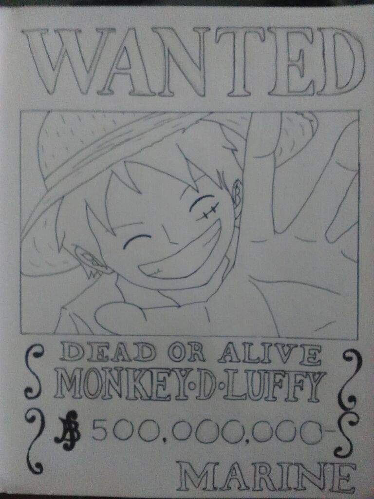 768x1024 Monkey D Luffy Wanted Poster Drawing Anime Amino - Wanted Poster Sketch