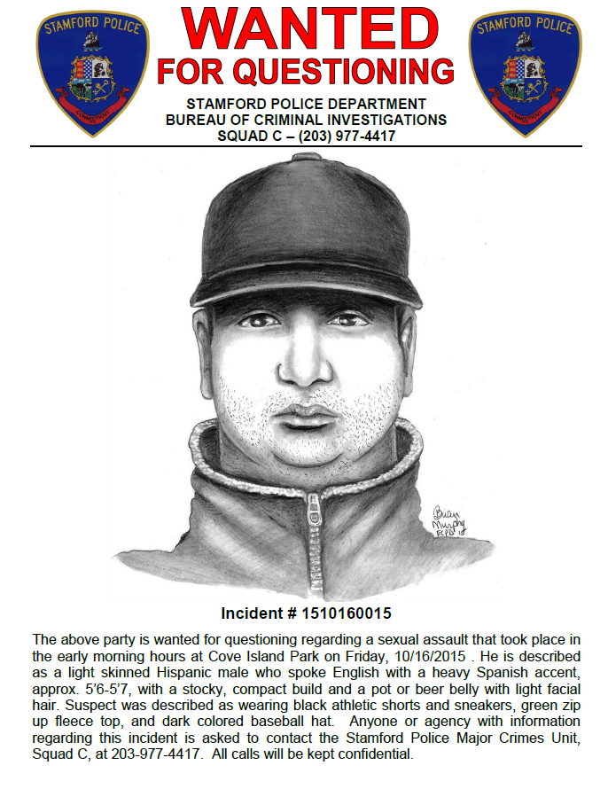 686x890 Stamford Police Release Sketch Of Suspect In Cove Island Park Rape - Wanted Poster Sketch