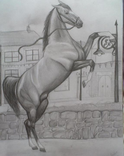 400x503 Jessica - War Horse Sketch