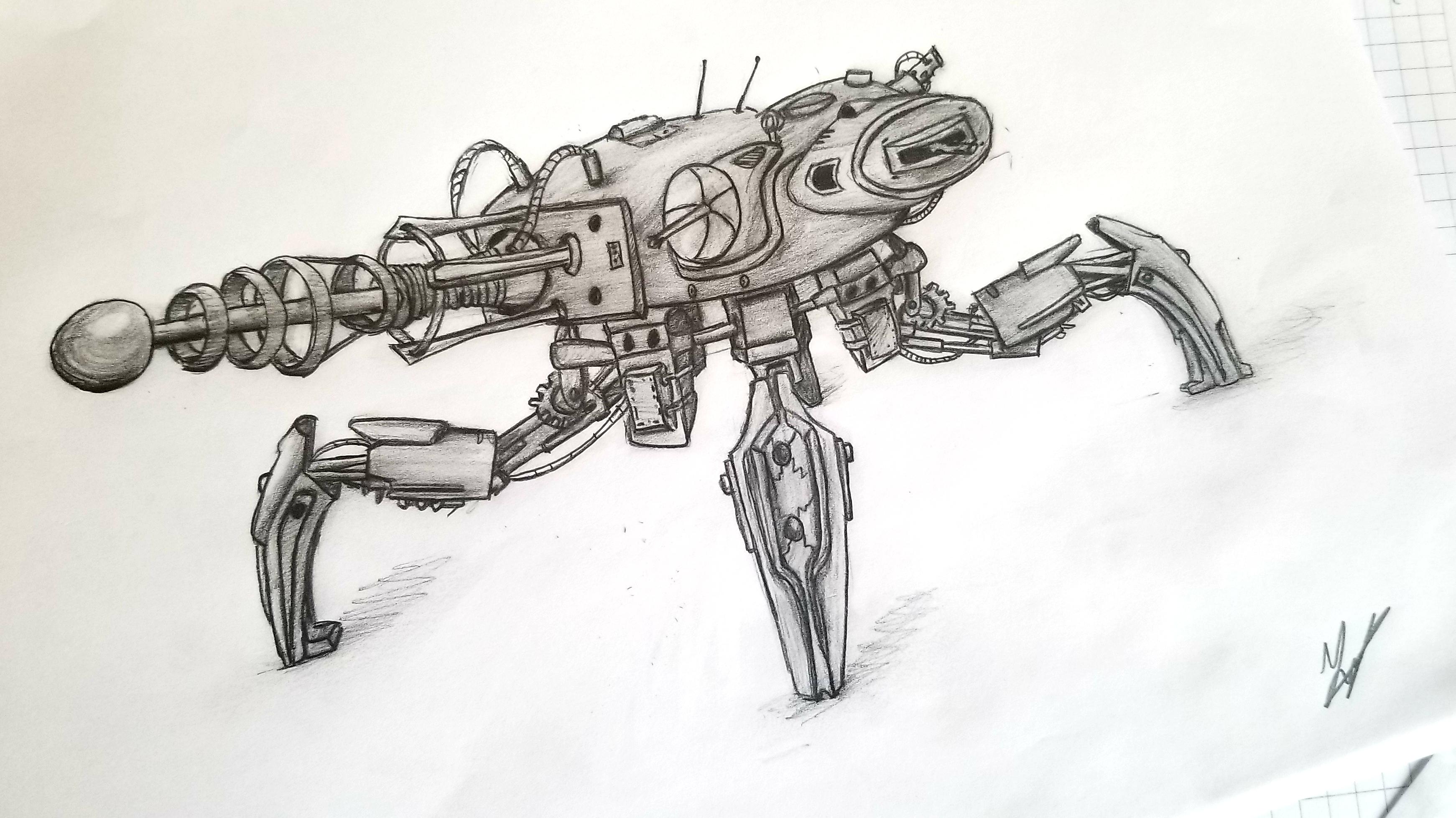 3483x1958 Tesla Weaponized War Machine - War Machine Sketch
