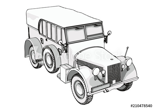 500x354 Sketch Of An Old War Machine Vector - War Machine Sketch