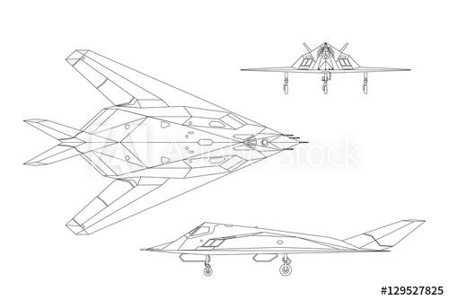 500x334 Military Aircraft. Contour Drawing Of War Plane. Airplane Views - War Plane Sketch