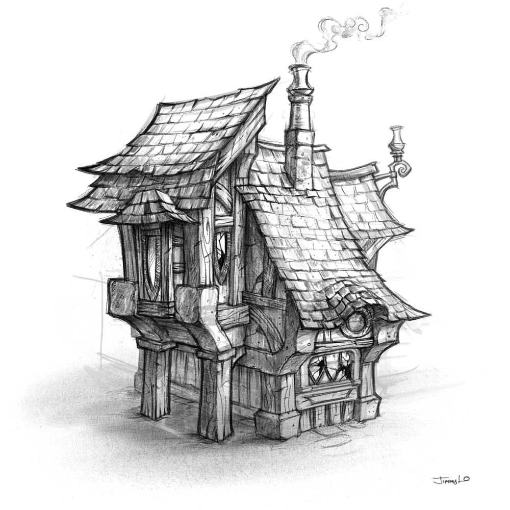 1000x1000 House Sketch - Warcraft Sketch
