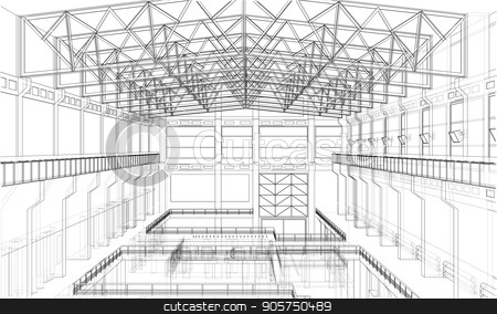 450x284 Warehouse Sketch. Vector Stock Vector - Warehouse Sketch