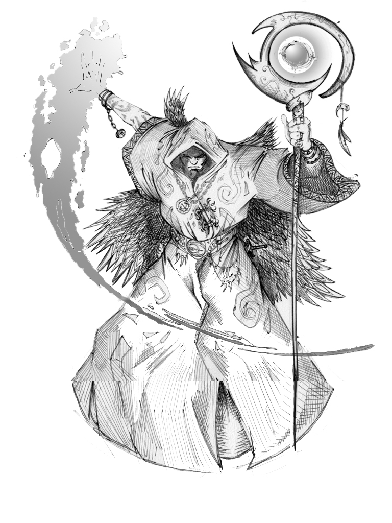 768x1024 Gaming Drawing Images, Pencil Sketches, Colorful Arts Drawing Skill - Warlock Sketch