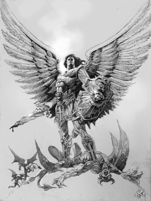 Warrior Angel Sketch at PaintingValley.com | Explore collection of ...