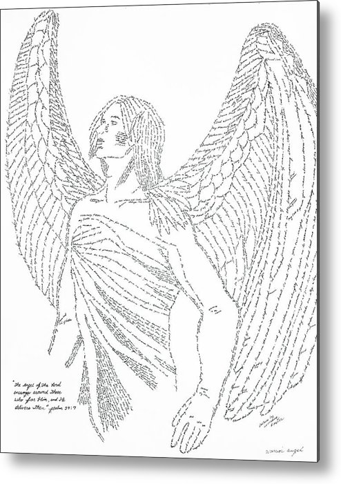 494x701 Mighty Warrior Angel Metal Print By Lorraine Foster - Warrior Angel Sketch