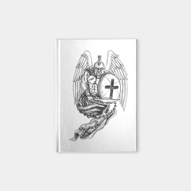 630x630 Spartan Warrior Angel Shield Rosary Tattoo - Warrior Angel Sketch