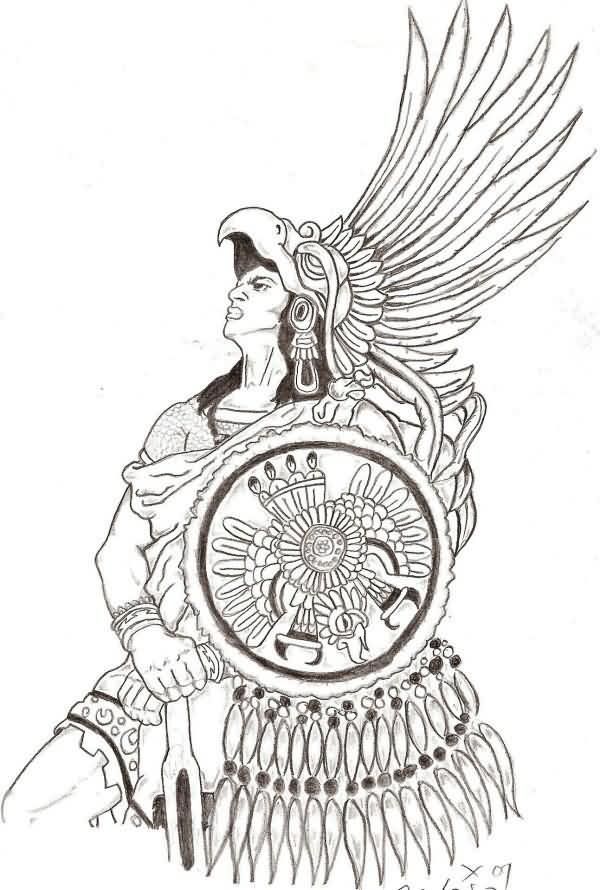 600x890 Warrior Angel Tattoo Drawing - Warrior Angel Sketch
