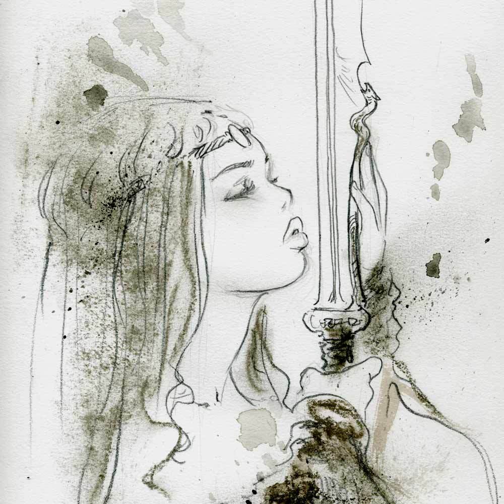 1000x1000 Luis Royo On Twitter Book Wild Sketches 1 - Warrior Girl Sketch