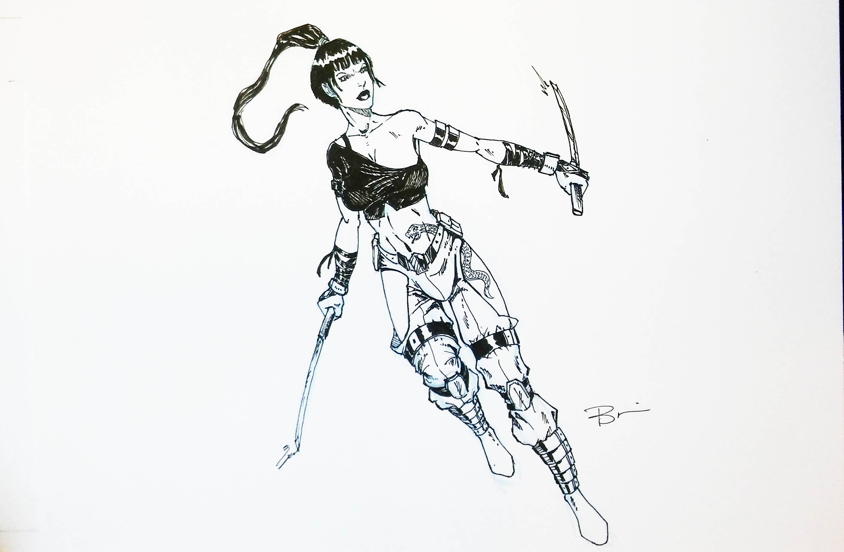 2811x1840 Ninja Girl Warrior Speed Drawing - Warrior Girl Sketch