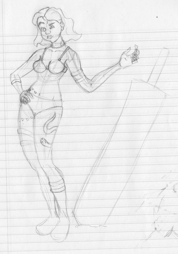 600x855 Warrior Girl (Sketch) By Shingo The Pest - Warrior Girl Sketch