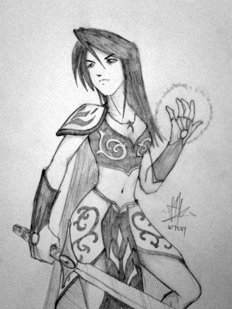 900x1200 Warrior Girl Art Drawing Skill - Warrior Girl Sketch