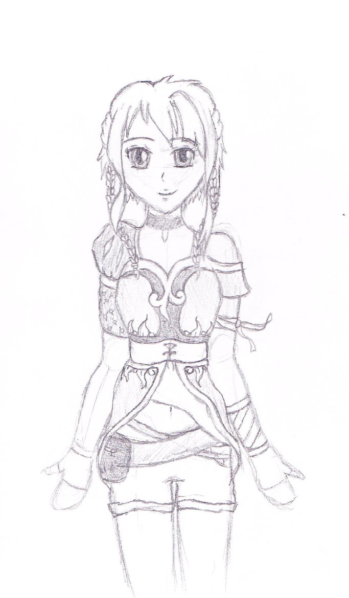 683x1169 Warrior Girl Sketch By Neonnix - Warrior Girl Sketch
