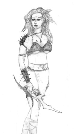 254x450 Warrior Girl Sketch By Davinci73 - Warrior Girl Sketch
