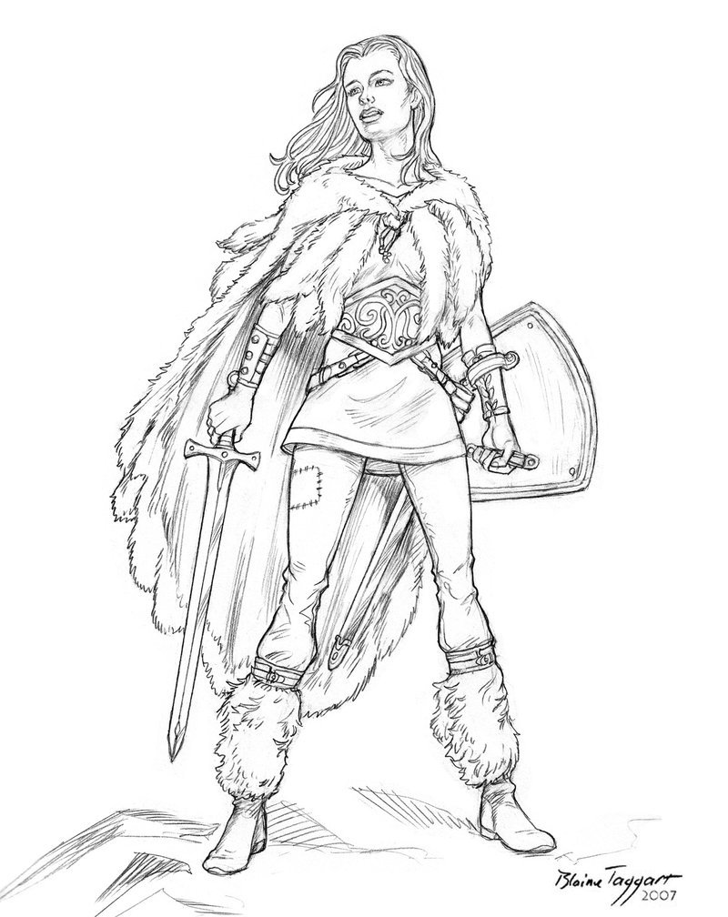 800x1008 Warrior Girl By Staino - Warrior Girl Sketch