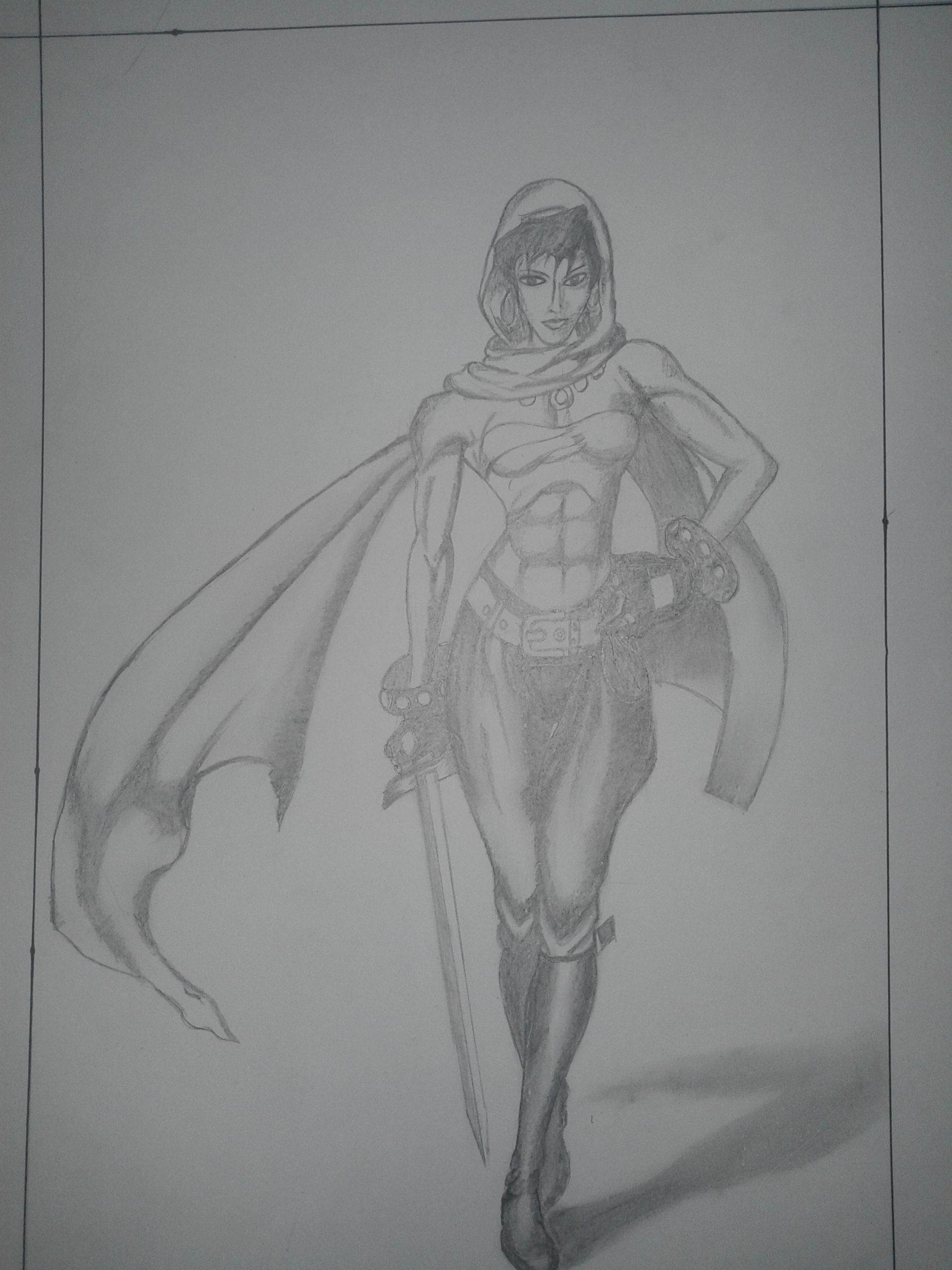 1920x2560 A Warrior Girl Sketch Made By Me ) Sketching Girl - Warrior Girl Sketch