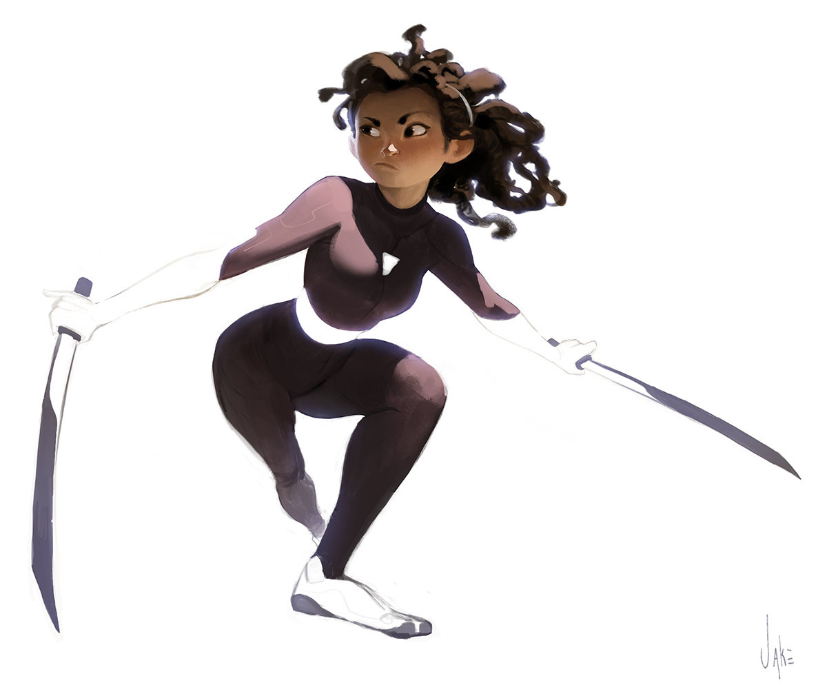 1200x1007 Artstation - Warrior Girl Sketch