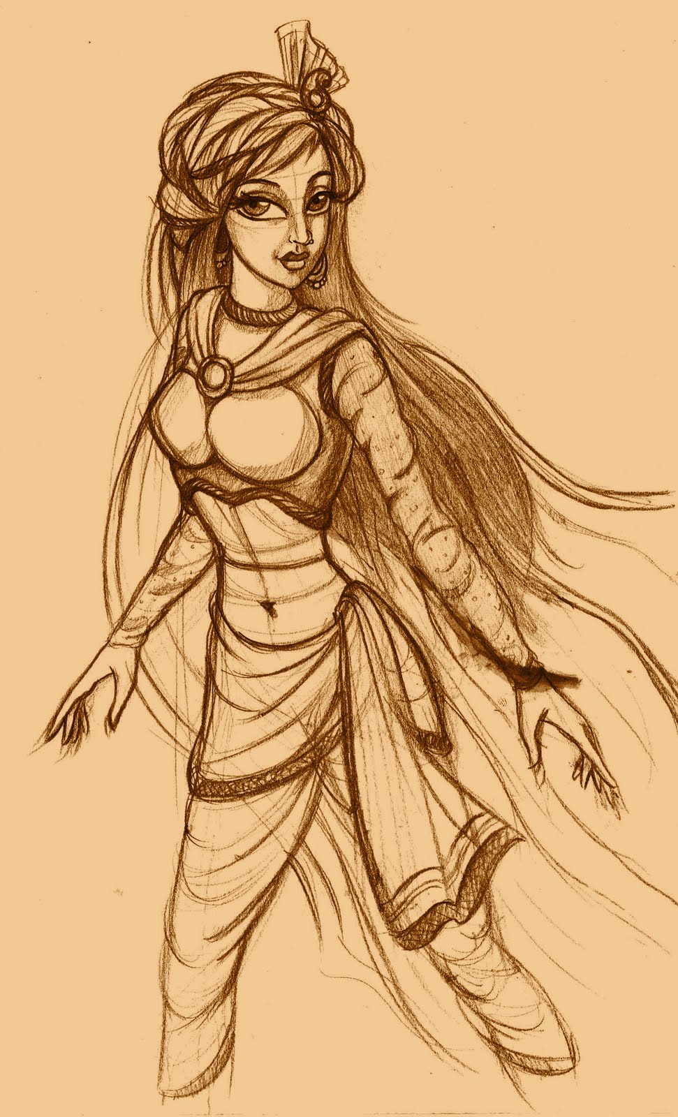 971x1600 Chitrarup Warrior Girl - Warrior Girl Sketch