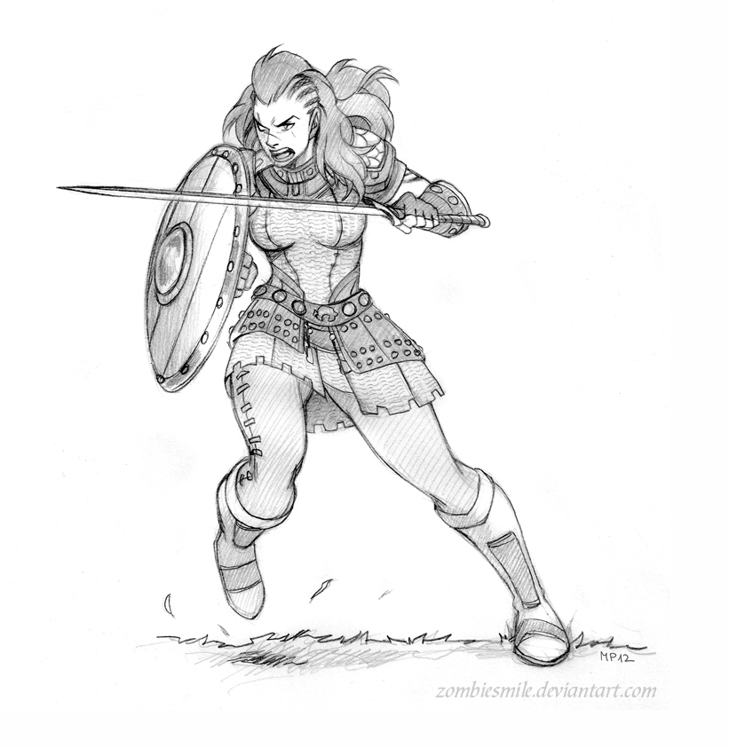 821x843 Norn Warrior Sketch By Zombiesmile - Warrior Sketch