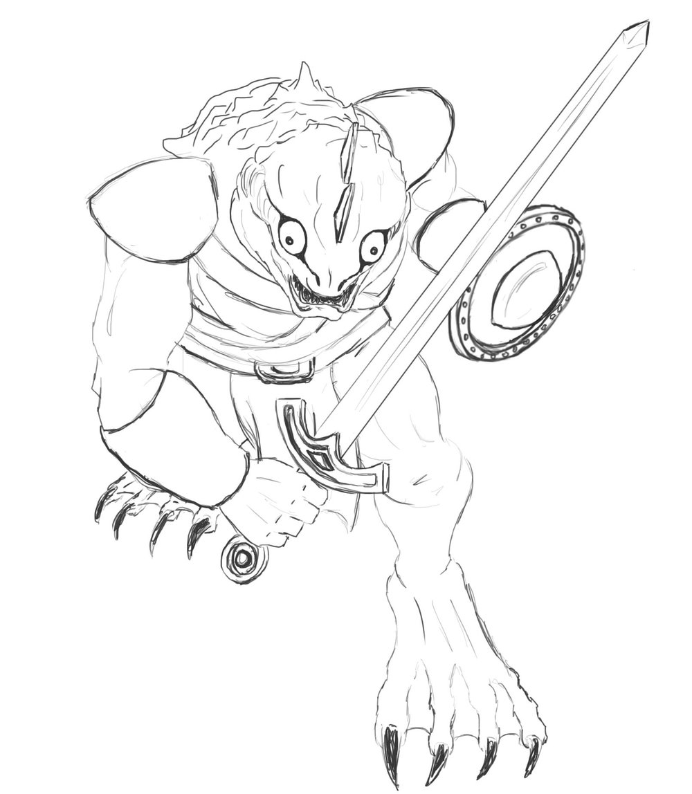 1000x1148 Not Kuo Toa Sword Warrior Sketch News Dragonwing Graphics - Warrior Sketch