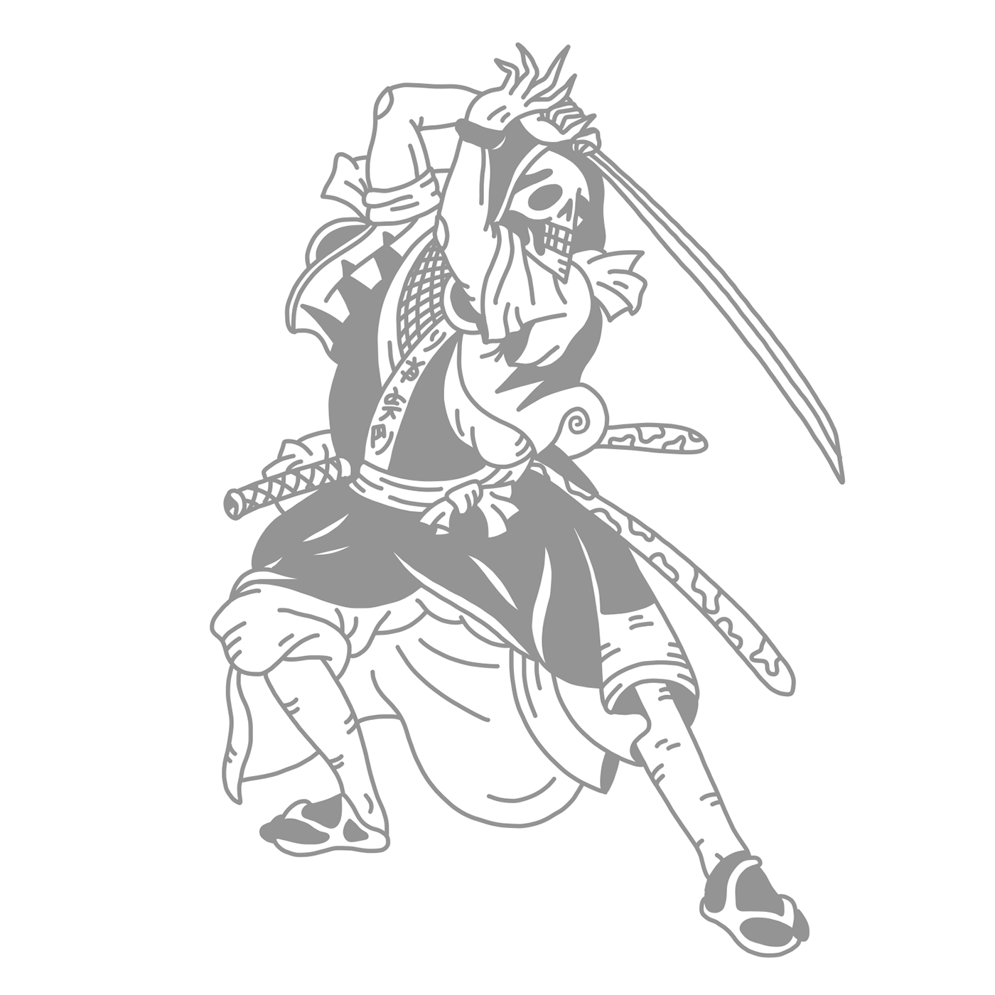 1400x1400 Samurai Warrior Drawing Sketch - Warrior Sketch