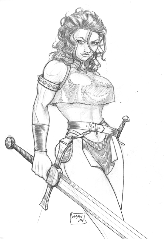 550x800 View Topic - Warrior Woman Sketch