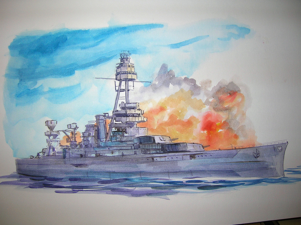 1023x766 Sketches - Warship Sketch