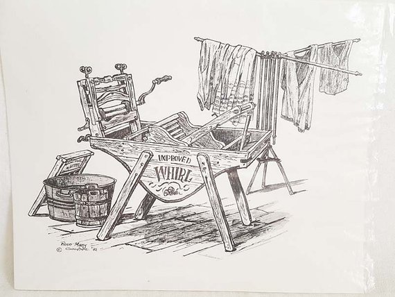 570x428 Rose Mary Goodson Washing Machine Sketch Print Etsy - Washing Machine Sketch