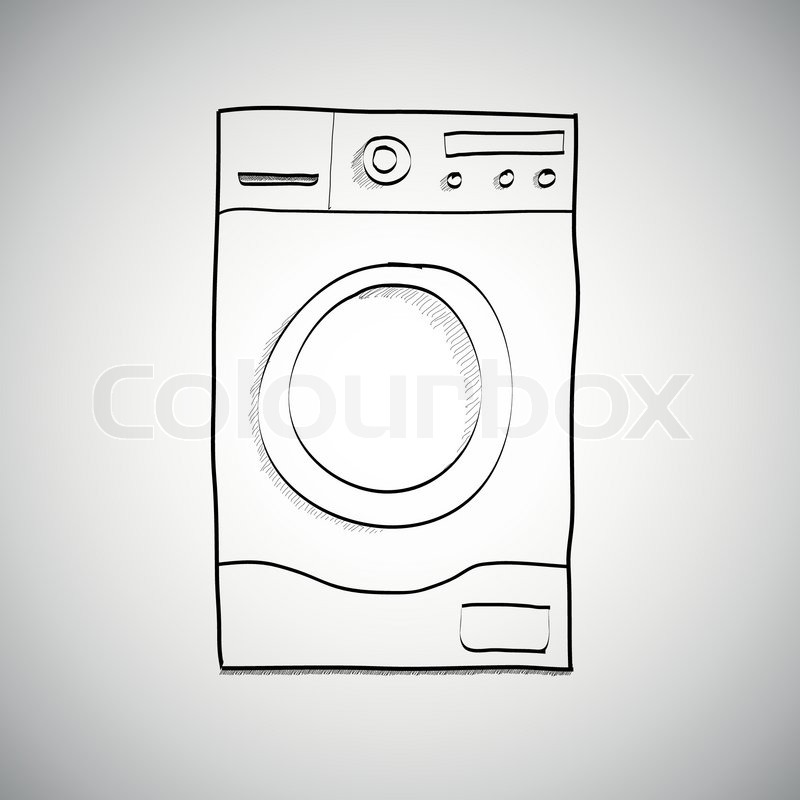 800x800 Washing Machine Hand Drawn Sketch Stock Vector Colourbox - Washing Machine Sketch