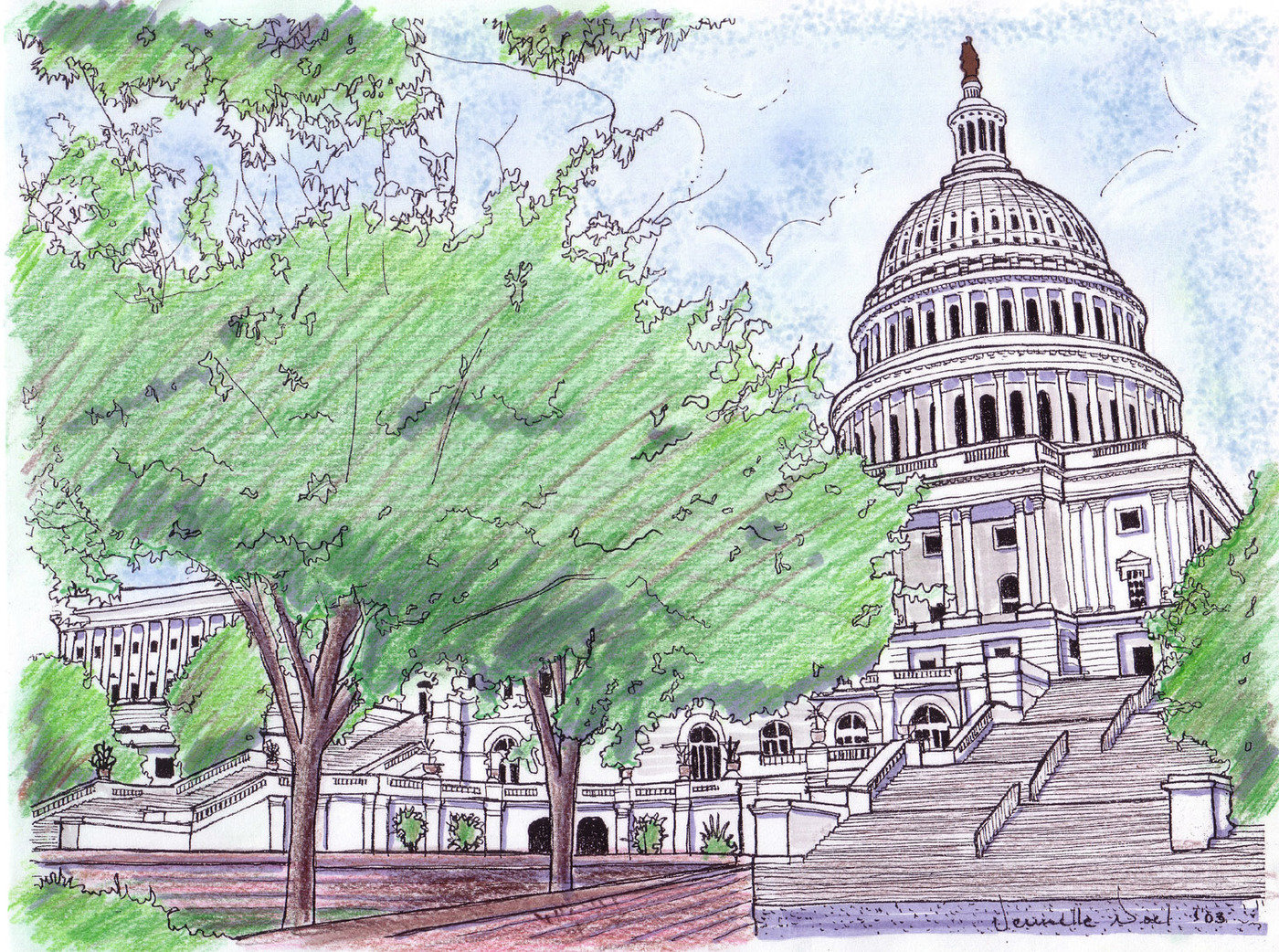 1400x1042 Sketches By Vernelle Noel - Washington Dc Sketch