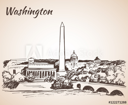 500x409 Washington Dc Cityscape - Washington Dc Sketch