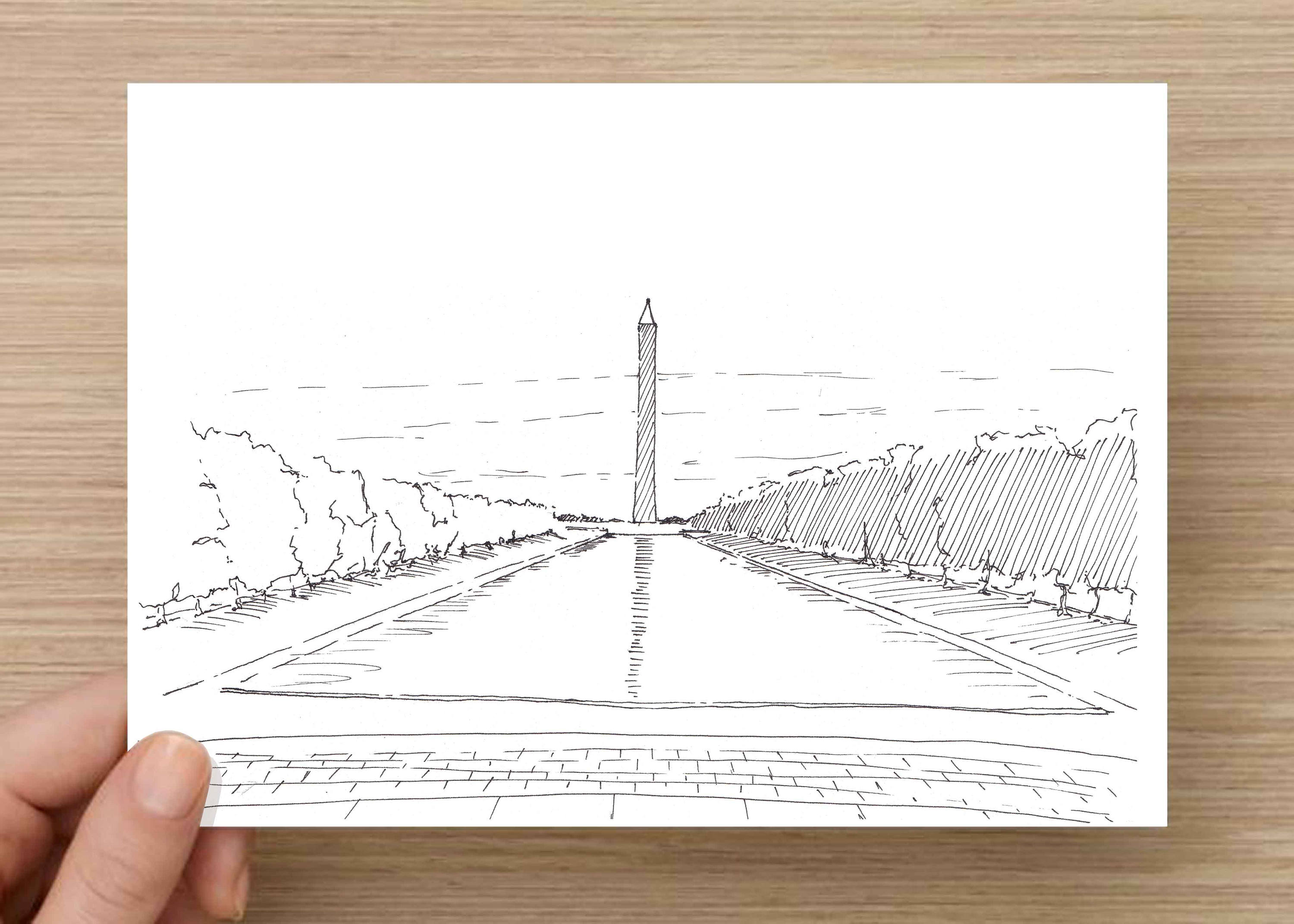 3000x2143 Washington Monument - Washington Dc Sketch