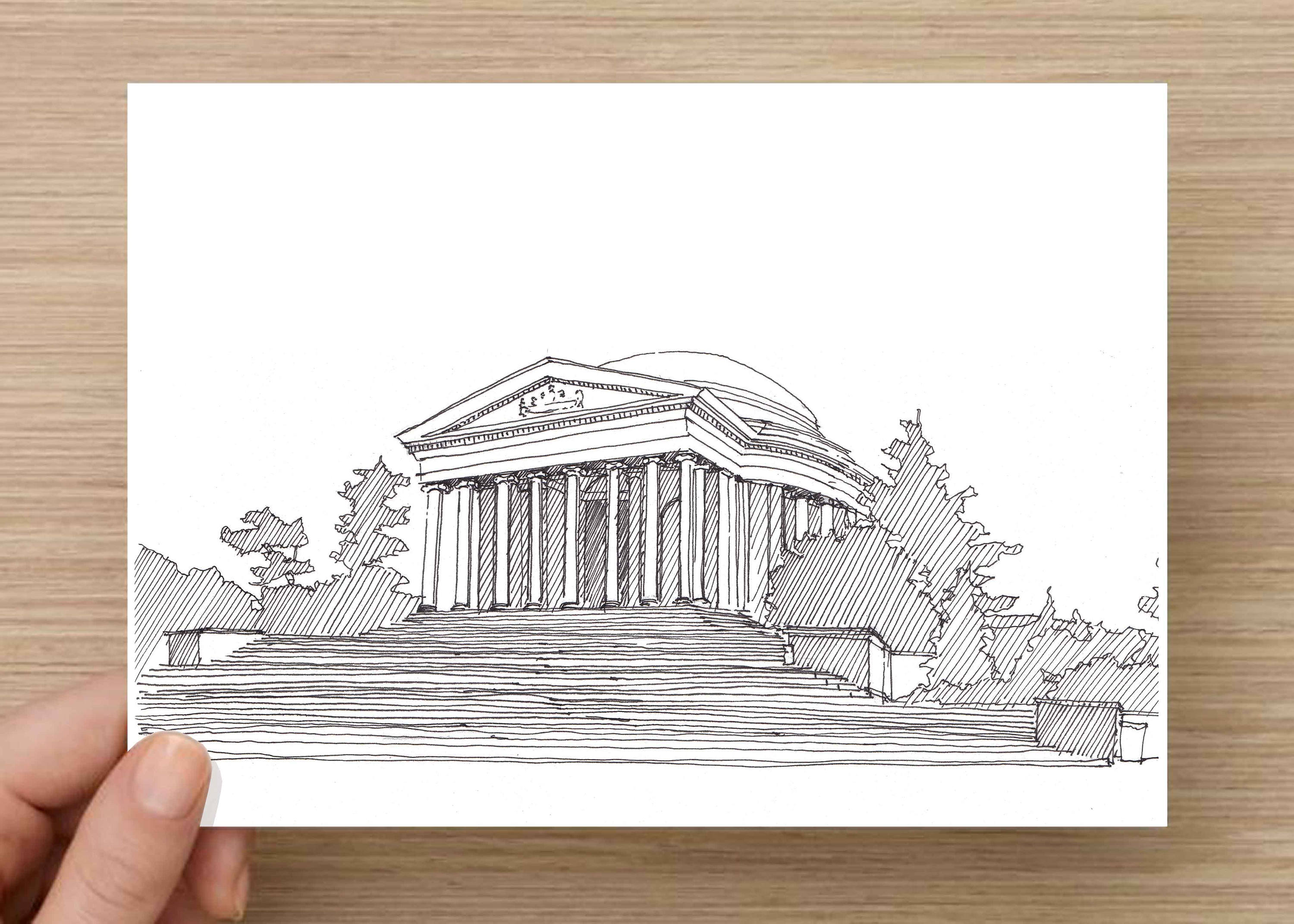 3000x2143 Jefferson Memorial - Washington Dc Sketch