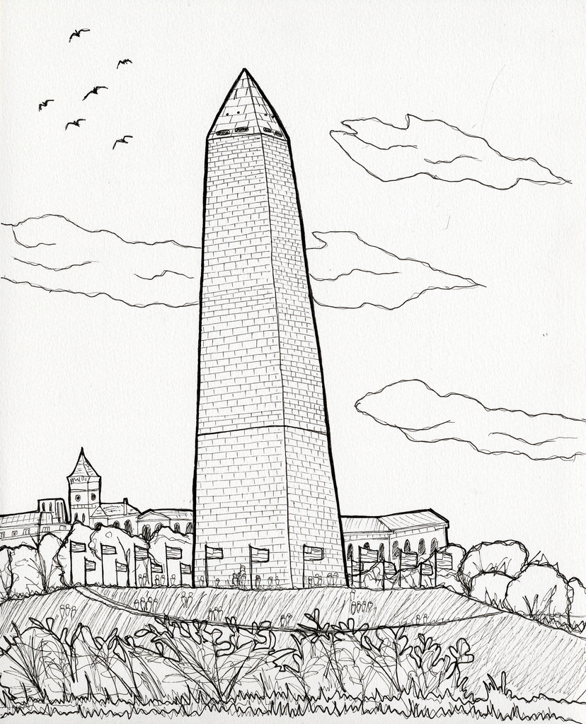 828x1024 Washington Monument, Sketching After Work And I Got The - Washington Monument Sketch