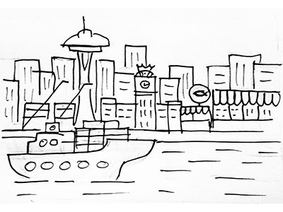 400x300 Seattle, Washington - Washington Sketch