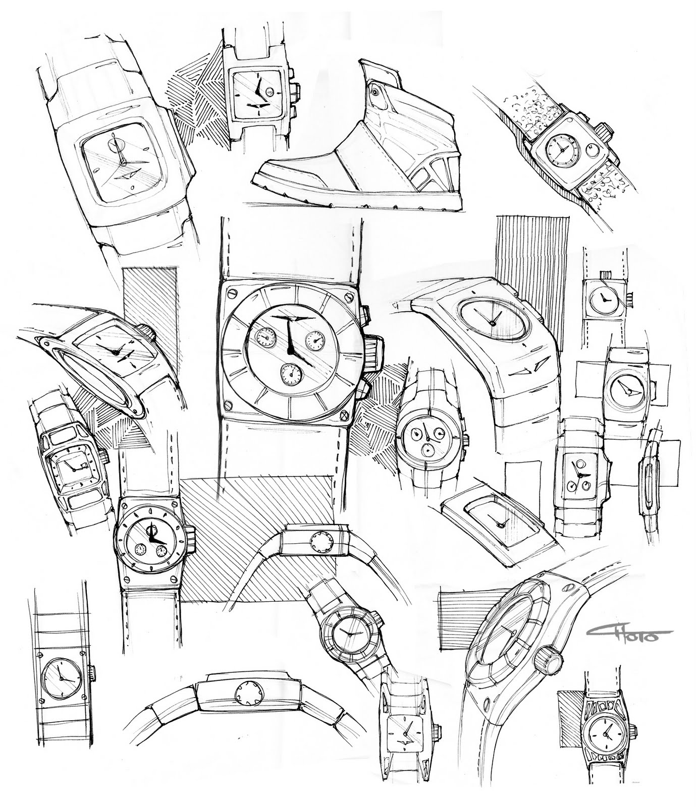 1379x1600 Design Journal Watch Sketches - Watch Design Sketches