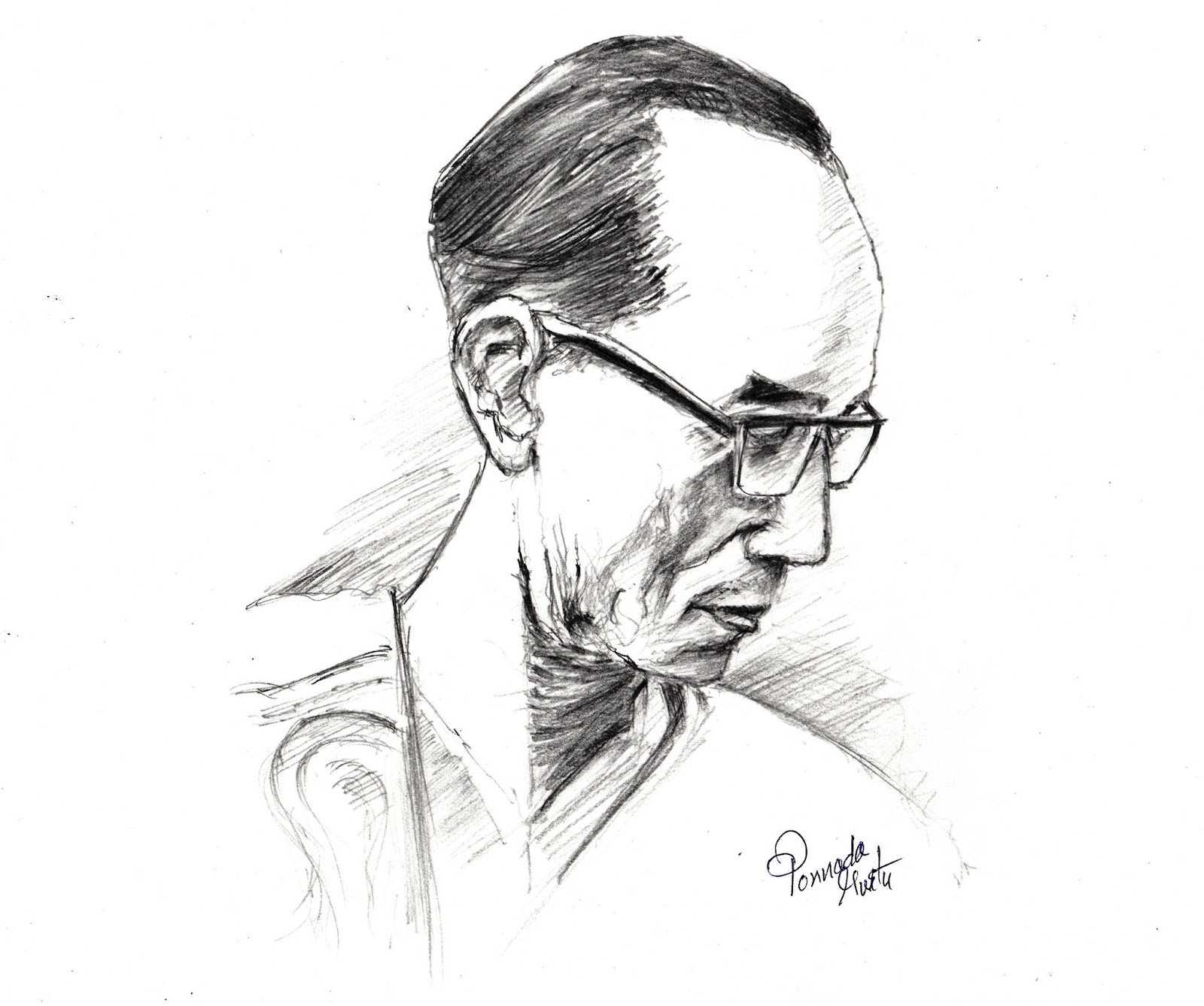 1600x1338 I Love Movies Sd Burman - Watch Pencil Sketch