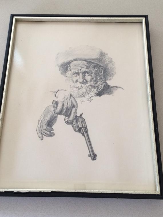 570x760 Vintage Jim Daly Pencil Sketch Print The Watch Etsy - Watch Pencil Sketch