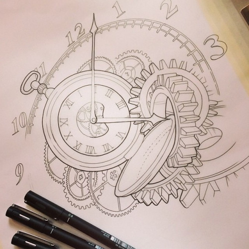 500x500 Pocket Watch Sketch Drawing Skill - Watch Sketch