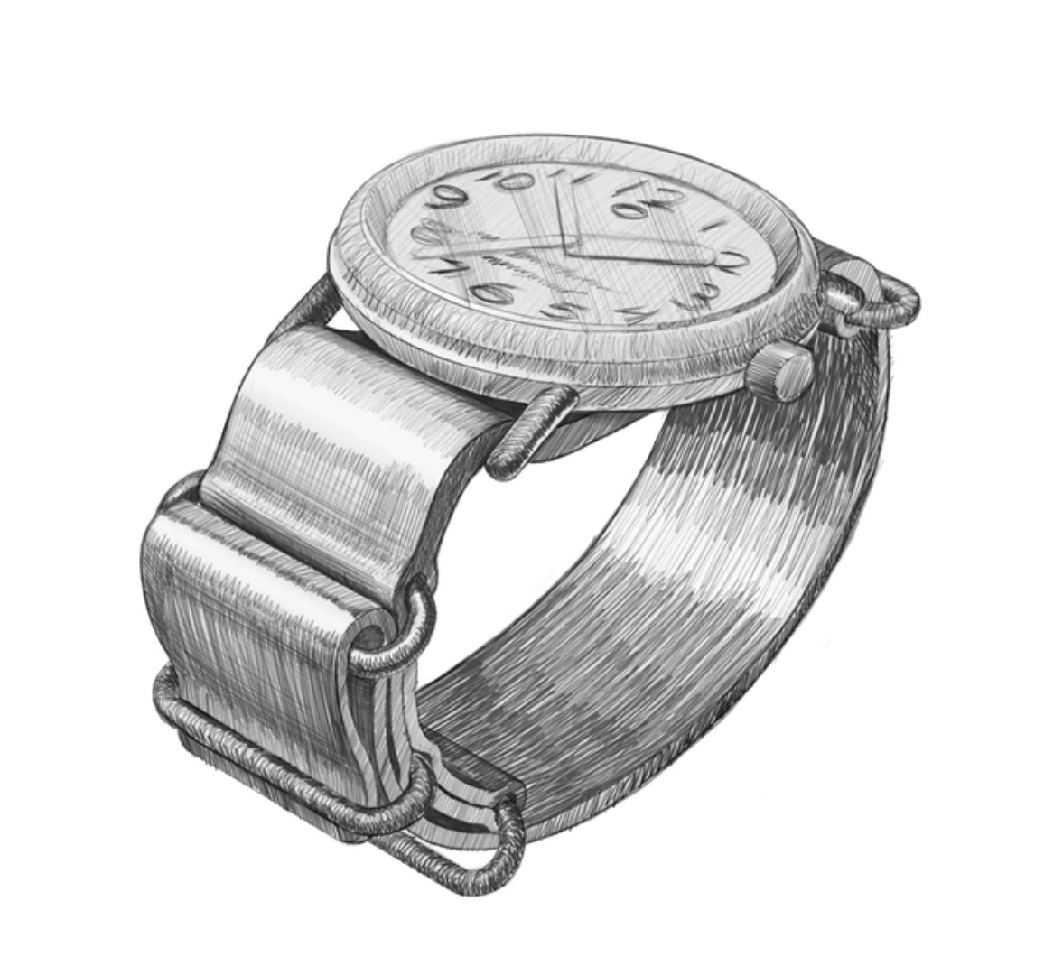 Watch Sketch at PaintingValley.com | Explore collection of Watch Sketch