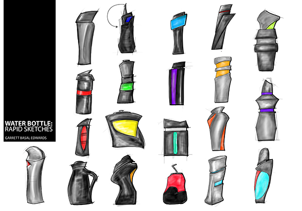 600x419 Quick Digital Sketches Water Bottles On Behance - Water Bottle Sketch