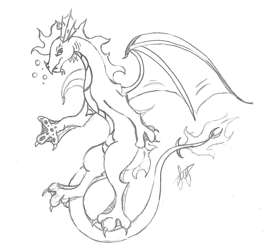 918x871 Water Dragon Sketch By Splinterstar - Water Dragon Sketch