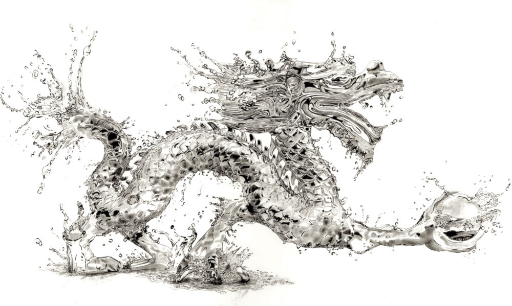 1000x599 Water Dragon The Stowe Gallery Of Fine Art - Water Dragon Sketch