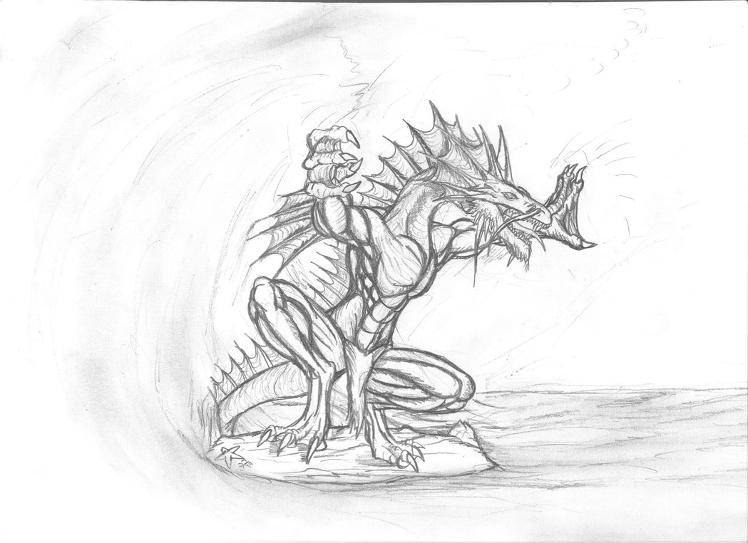 1049x762 Water Dragon New Buff Sketch By Targonreddragon - Water Dragon Sketch